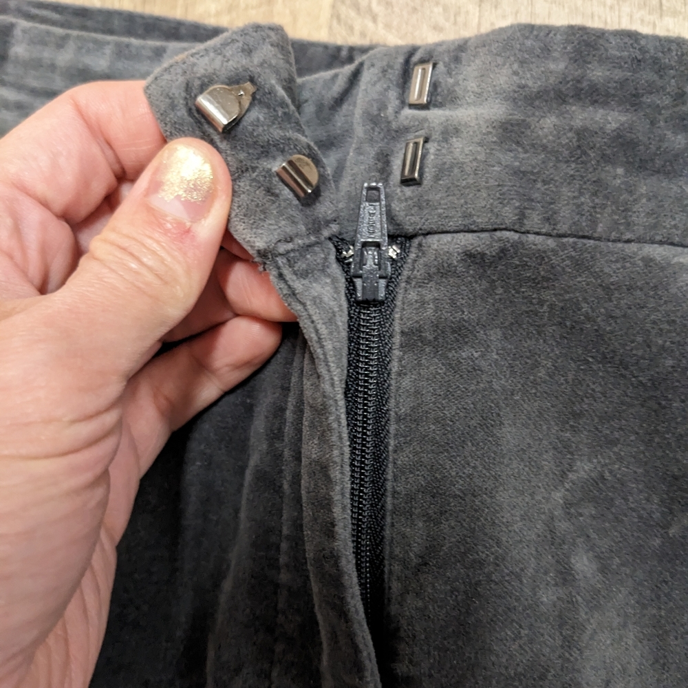 J. Jill Charcoal Gray Velvet Flared Pants - Picture 12 of 12